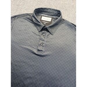 Thomas Sterling Mens Performance 4 Way Stretch Polo Shirt Grey Geometric Print M
